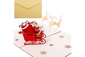 AINVLIYA Guiffly 3D Noël Cartes de Voeux, Carte Doël 3D,3D Pop Up Cartes Postales avec Enveloppe Carte,Cartes cadeaux Romantiques Pour les Mères, les Jeunes Filles et les Amis Masculins