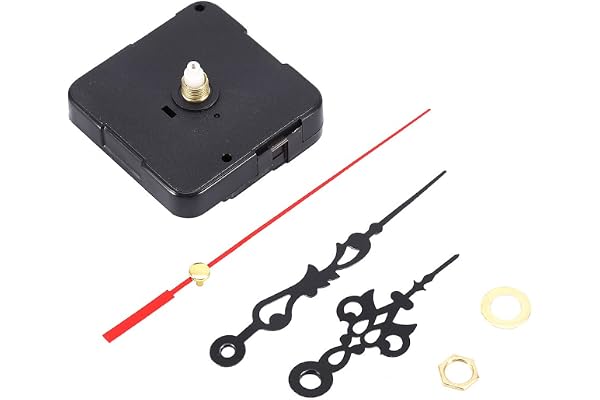 Mouvement de l'horloge, Noir Mécanisme de bricolage Horloge à quartz Mouvement Aiguille des heures Main de seconde Occasion Rondelle Écrou en laiton Pièces de rechange Outils de réparation Kit de régl