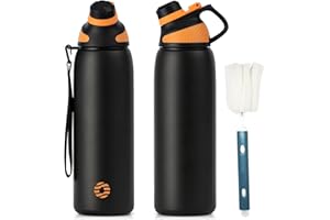 Fjbottle Borraccia Termica con Tappo magnetico 1L, 800ml, 600ml, 400ml Bottiglia Termica per Bambini - Senza BPA/Senza Perdite Borracce acciaio inox per Scuola, Sport, Palestra, Ciclismo