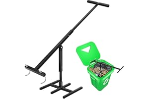 Mimoke Compresseur de déchets manuel - Hauteur réglable - Sans contact - Pour poubelles de 120 à 660 l - Hygiénique, peu encombrant et robuste - Pour la cuisine, le jardin et la restauration