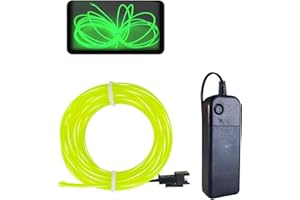 Balabaxer EL Draht Leuchtendes Grün, 10M Neon Kabel Mit Batterie Trafo, Leuchtet Electroluminescent, für Partys, Halloween.