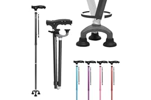 BeneCane Walking Cane Adjustable Cane Flexible Walking Cane with LED Light Lightweight Sturdy Portable Walking Stick - Balancing Mobility Aid for Men Women Seniors Comfortable Handle