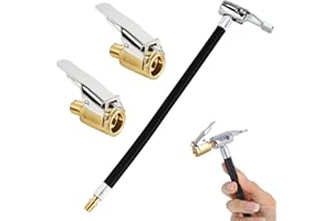 Tuwonwa 20CM Gonfleur Pneu d'extension Cordon Adaptateur, 2 Embouts de Gonflage 8 mm Inclus, Adaptateur de Valve de Pneu de Voiture, Adaptateurs Gonfleur Universels Haute Pression Antifuite