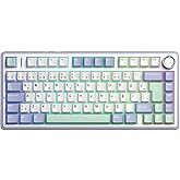 Aula F75 Mechanical RGB TKL GrayWood V4 Switch Wireless Macro Hot Swap Turkish Q Keyboard Pastel