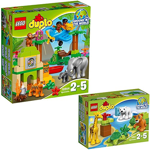 Preisvergleich Produktbild LEGO Duplo 2er Set 10801 10804 Jungtiere + Dschungel