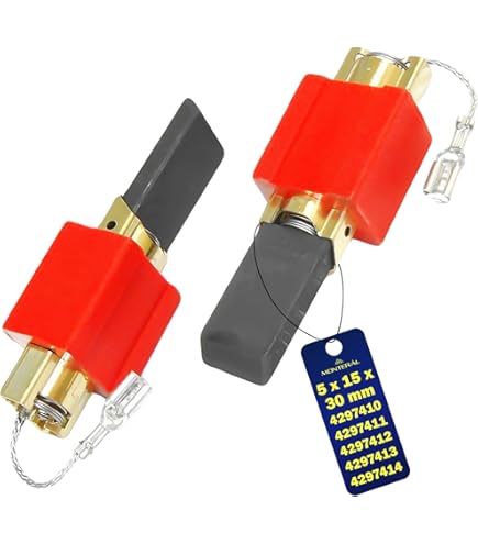 Set Of 2 Carbon Motor Brushes For Miele Washing Machine Series W700 / W800 / W900 / W3741 / W 37/41 / W3740 / W2266 / W3745 / W3780 And Other Models