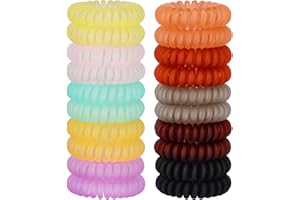 JessLab Elastique spirale Cheveux, 20Pcs Cheveux Plastique Spirale pour Sans Pli Bracelet pour Queue de Cheval Cordon Téléphonique Sans Dommage Bandeau accessoire pour Cheveux Filles/Femmes Cadeau