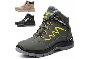 NACKINg Arbeitsschuhe Herren Damen Sicherheitsschuhe Wasserdicht Sicherheitsstiefel Winter Warm Gefüttert Schutzschuhe mit Stahlkappe