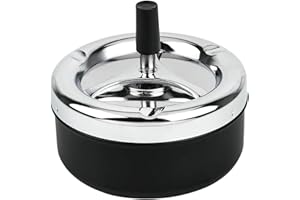 Sumnos - Portacenere con Coperchio, Posacenere girevole, Antivento, Posacenere per sigarette per uso interno o esterno, Posacenere da tavolo(13cm)