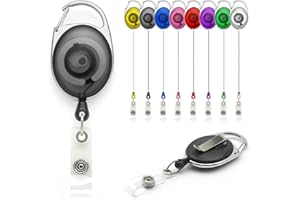 LANYARDS TOMORROW.CO.UK Czarny YoYo chowany uchwyt na kołowrotek - od Lanyards Tomorrow przedłużany identyfikator narciarski identyfikator identyfikacyjny przejście odznaka uchwyty na karty bezpieczeństwa kontrola dostępu karabińczyk z metalowym tylnym klipsem na pasek Yo Yo Yo | 1 szt.