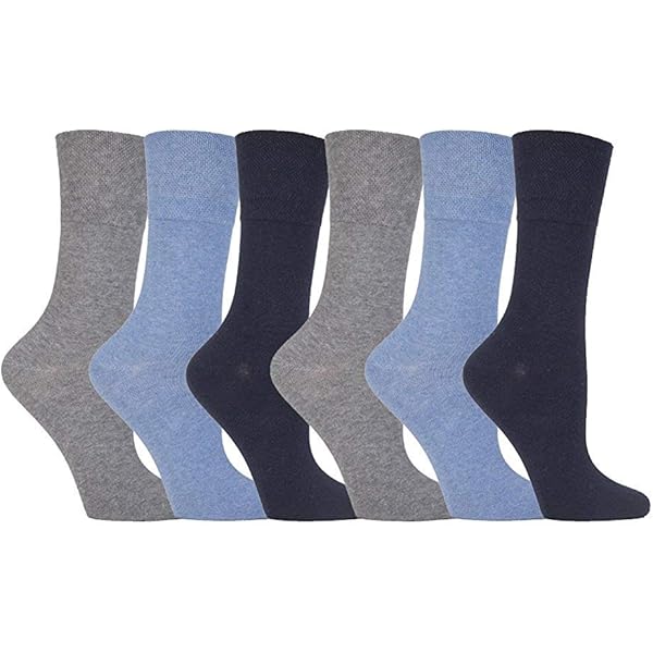Gentle Grip - Set van 6 sokken voor dames, katoen, zuiver patroon