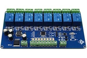 MEROURII Module de Relais, 8 Canaux Module Isolation Optocoupleur Modbus-RTU Commutateur Signal d'Entrée Sortie Contrôleur RS485 TTL