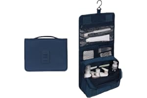 BANSGA Bolsa Aseo Neceser Mujer Hombre Maquillaje Organizador/Bolso cosmético mpermeable de Gran Capacidad Neceser Maquillaje,Bolsa de Aseo con Gancho Colgante para(Navyx)
