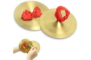 EMODWEY Crash Becken, 2 Stück 15cm Messing Handbecken, Percussion Instrument für Musikliebhaber, für Partys, Tänze und Kinderunterricht, Robust und Langlebig mit Lebhaftem Klang