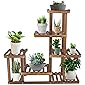 6 Ebenen Pflanzenständer aus Holz, 73 L x 71.5 B x 20 H cm Blumenständer mit Balkongarten, Blumenregal Pflanzentreppe…