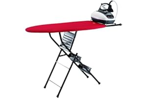 JATA HOGAR 848S - Tabla de planchar plegable y escalera plegable de 3 peldaños. Fácil conversión. Altura escalera: 70 cm. Medidas tabla plegada: 36 x 11 x 146 cm. Reposa Planchas. Gran estabilidad