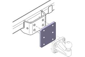 AHAKA Universelle Adapterplatte zur Höhenverstellung 3x56 mm der Anhängerkupplung für 4-Loch Flanschkugeln (höhenverstellbare AHK)