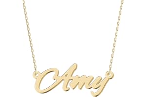 UMAGICBOX Exquisite Personalized Name Necklace|Choose from 14 Font Styles|Customizable 18K Gold Plated Stainless Steel & Sterling Silver Pendant|Unique Gift for Her