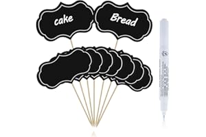 Yolev 50 Pieces Food Signs for Party Buffet Food Tags for Buffet Party Food Labels Cheese Markers for Charcuterie for Wedding Birthday Party Decorations (Black)