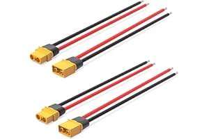 ELFCULB Connettore maschio e femmina XT60 con cavo 12AWG XT60 connettore per batteria RC Lipo (150mm)