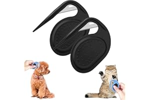 ‎ENITMOR Pet Knotting Comb, 2024 Neuer Entfilzungsmesser Katze mit Stahlklinge, 3 in 1 Multifunktions Haarentfernungskamm, Entfilzungsmesser Katze, Splitter Fell-Entwirrer Entfilzungskamm für Hunde (Schwarz)