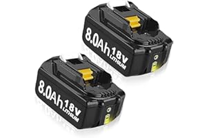 HOFOSI 2X 18V 8000mAh Replacement for Makita 18V Batteries Compatible with Makita Battery BL1860 BL1860B BL1850B BL1840 BL1830 High Capacity Battery for Cordless Tools (2)