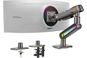 NB Ergonomic RGB Supporto per monitor per schermo piatto ultrawide curvo da 32 a 60 pollici, carico braccio monitor fino a 20 kg, VESA 75/100 mm