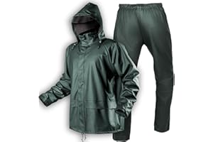 NEO TOOLS Veste de pluie pour hommes avec capuche ou set de pluie avec pantalon de pluie, taille M-3XL | Imperméable EN 343, tissu PU+PVC, 310g/m2, coutures collées, décapage à l'abri de l'eau