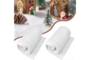 Kleemeiero 2 PCS Mantas de Nieve Navideña 240x80cm, Manta de Nieve de Navidad para Casa Suelo, Alfombra deNieve Artificial, Manta Decorativa Efecto Nieve para Paisajes Invernales y Aldeas de Navidad