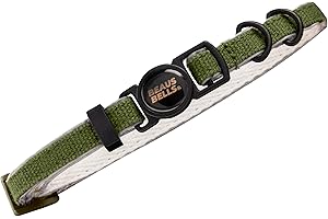 BEAU'S BELLS Beaus Bells - Recycled Cotton Cat Collar | Reflective, Anti-Fray, Water-Repellent, Breakaway Buckle
