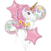 Parti Station Unicorn Yaş Balon Set Unicorn Konsept Helyum Balon Set Doğum G&uuml;n&uuml; Set