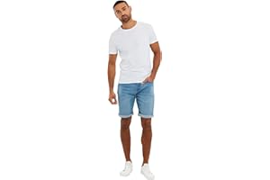 Threadbare Mens Denim Shorts Knee Length Stretch Denim Jean Shorts