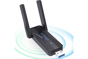ElecMoga USB WLAN Stick für PC, 1300Mbps USB 3.0 WiFi Adapter mit 2 x 5dBi WLAN Antenne, 2.4GHz/5.8GHz Internet Stick für PC/Desktop/Tablet/Laptop, Kompatibel mit Windows 11/10/8/7/Vista/XP Mac OS