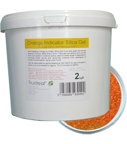 Silica Gel Mix 1Kg zak, mét indicator, zowel witte als oranje korrels