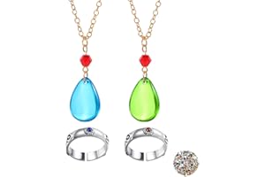 YouU 24 Stück Howl's Moving Castle Ring Elegante Tropfenform Halskette Wassertropfen Form Anhänger Set Anime Aufkleber für Fans