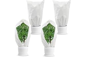 HGRGHH 80x60cm Pokrowiec Ochronny na Rośliny, 4 Sztuki Zimowe Pokrowce na Rośliny, Osłona Przeciwmrozowa, Ochrona Roślin przed Szkodnikami