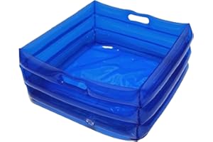 SMELEYOU Inflatable Foot Bath Tub Portable Pool Foot Bath Foot Wash Basin for Pool Entry Ladder PVC Foot Soaking Tub Double as Dog Bath Tub