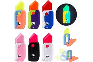 BGNXHYB 6 Stück 3D-Druck Fidget Messer Spielzeug, Fidget Toy Knife, Carrot Knife Toy, 3D Printed Gravity Knife Toy, Anxiety Stress Relief Toy, Sensory Toys, für Erwachsene Kinder Geschenke