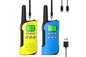 AWANFI Walkie Talkies for Kids Rechargeable 2 pack, Long Range 2 Way Radio with Flashlight & VOX, USB-C Charging, Outdoor Toys for Camping, Birthday Xmas for Boys Girls Age 3-12