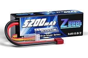 Zeee 3S Lipo Batterie 5200mAh 11,1V 80C 3S Coque Dure Batterie avec connecteur T pour FPV Racing Drones Vélo de Route Quadcopters Avion Hélicoptère RC Evader BX Auto Car Truck LKW Truggy RC Hobby