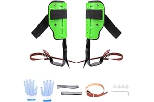 LENCYOTOOL Baumklettern Ausrüstung Set, Steigeisen Baumklettern, Edelstahl Baumklettern Set, Tree Climbing Spike Baumkletterwerkzeug Sicherheitsgurt Fallschutz für Baumpfleger Baumkletterer Absturzsicherung
