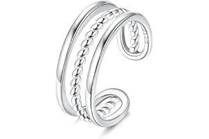 Roheafer Anneaux d'Orteil en Argent Sterling 925 pour Femmes Anneau de Manchette Ouvert et Réglable Bague à Anneaux pour Hommes, femmes et Filles, en Turquoise avec Nœud Celtique, Hypoallergénique