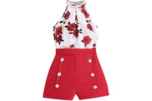XINYUNZU Mädchen Kleidung Set 2 Teiler Sommer Outfits Ärmellose T-Shirt mit Shorts Casual Mode Kinderkleidung Kinder Bekleidungssets für Mädchen 4-12 Jahre