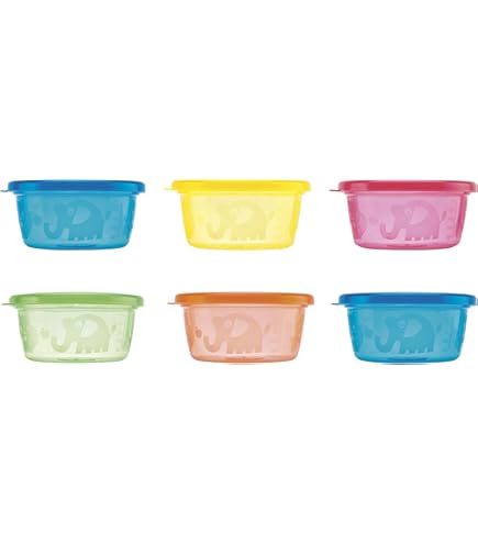 nip SnackBox Opbergdoos voor peuters en baby's, met schattig motief, BPA- vrij, Made in Germany, inhoud 300 ml, set van 6, subtiele kleuren