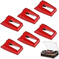 6 pièces pour Saphir Platine Vinyle, Diamant Platine Vinyle, Aiguille Tourne Disque, Tete De Lecture Platine Vinyle, Disque pour Platine Vinyle, pour Tourne Disque Vinyle, Aiguilles Tourne Disque.