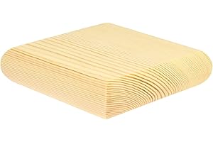 Jackson Woodturners Pine Flat Cap – 115mm x 27mm Newel Post Cap Recessed to Fit 90mm Square Staircase Posts – Unfinished Pine Stair Part for Painting, Varnishing or Waxing