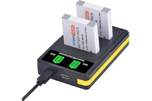 PowerTrust 2Pack NB-6L NB6L Battery with Charger for Canon PowerShot SX170 IS, SX240 HS, SX260 HS, SX270 HS, SX280 HS, SX500 IS, SX510 HS, SX600 HS, D10, D20, ELPH 500 HS, S90, S95, S120