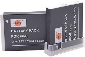 DSTE ELECTRON DSTE 2pcs NB-6L NB-6LH Batteria compatibile con Canon PowerShot X500, SD3500, SD4000, SX275, SX510, SX600, SX610, SX710