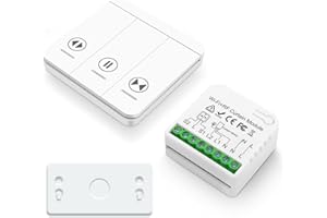 Tedeligo Interrupteur Module Volet Roulant Connecté, Commutateur Rideau Stores WiFi Avec Commutateur Distance RF 433Mhz Compatible Avec Tuya Alexa Google Home Pour Le Contrôle De La Minuterie Vocale