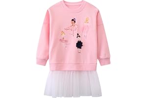 Baogaier Fille Sweatshirt à Manches Longues Pull Appliqué Brodé Animal Princesse Motif Mignon Sweat Sport Casual Pullover Col Rond Jumper Enfant Printemps Hiver Tops Mode Vêtements 2-7 Ans